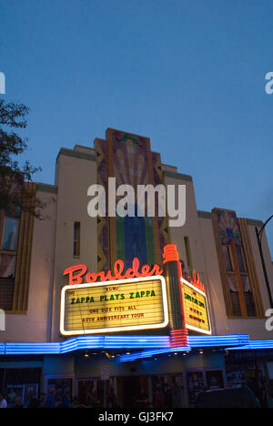 Costruito nel 1906, lo storico teatro di Boulder è un luogo preferito per concerti e altri spettacoli. Foto Stock