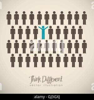 Illustrazione del popolo icone think different illustrazione vettoriale Illustrazione Vettoriale