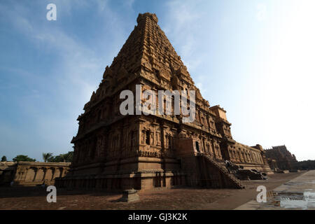 Vista laterale posteriore della Tanjavur Tempio Brihadeshwara,TamilNadu. India Foto Stock