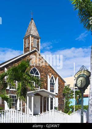 Dh Philipsburg St Maarten Caraibi orologio chiesa coloniale Foto Stock