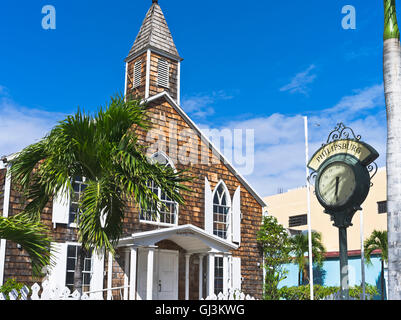 Dh Philipsburg St Maarten Caraibi orologio chiesa coloniale Foto Stock