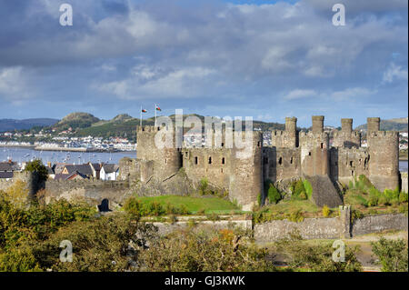 Conwy Castle, Conwy, Galles del Nord, Regno Unito Foto Stock