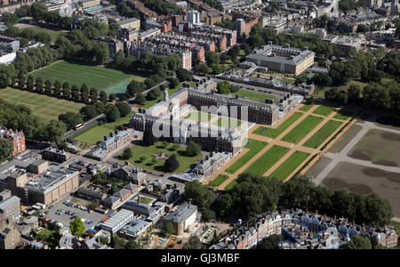 Vista aerea del Royal Hospital Chelsea e RHS Chelsea flower show site, London SW10, Regno Unito Foto Stock