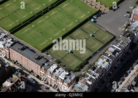 Vista aerea del Queens Club campi da tennis nella zona ovest di Londra, Regno Unito Foto Stock