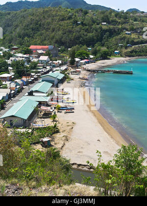 Dh Anse La Raye ST LUCIA CARAIBI vista di Lucian village beach Foto Stock