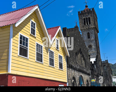 Dh Kingstown ST VINCENT Caraibi Caraibi variopinto edificio e St Marys Cattedrale Cattolica Foto Stock
