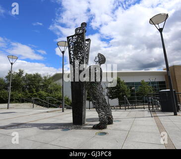 Posso vedere per miglia scultura di Andy Scott alloa clackmannanshire Scozia Luglio 2016 Foto Stock