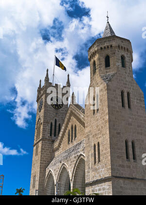 Dh Bridgetown BARBADOS CARAIBI Il Parlamento di clock tower dell architettura Foto Stock