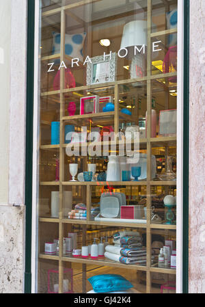 dh Shops LISBON PORTUGUESE Zara Home negozio esposizione negozio vetrata lisboa shopping Foto Stock