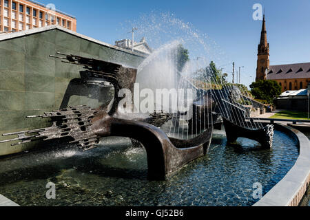 Captain Cook Memorial Fontana in Newcastle, Nuovo Galles del Sud, Australia. Foto Stock