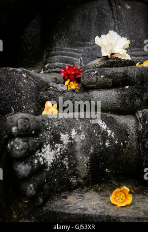 Il Lakshmi statua al castello di cristallo e Shambhala giardini, vicino alla Baia di Byron. Foto Stock
