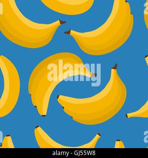 Sfondo senza giunture di frutti esotici banane Illustrazione Vettoriale