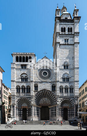 West End della Cattedrale di San Lorenzo, San Lorenzo, a Genova, Italia Foto Stock