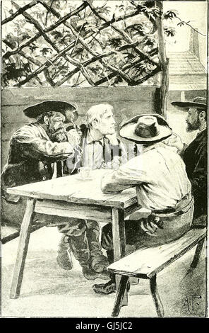 Redskin and Cow-Boy (1891) è un romanzo WESTERN che esplora le avventure e i conflitti tra nativi americani e cowboy sulla frontiera americana durante il XIX secolo. Foto Stock