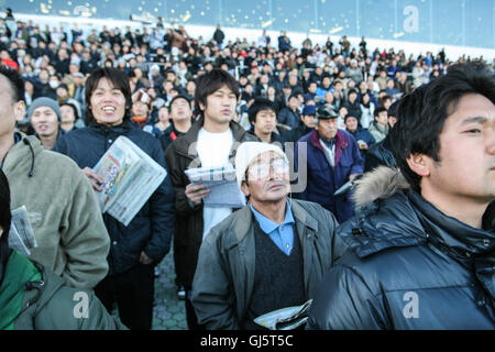 Guardando la gara 11, la grande gara della giornata la American Jockey Club Cup con montepremi di oltre 115 milioni di yen. Il gene Foto Stock