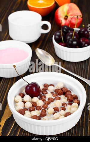 Il cioccolato di proteina la colazione Foto Stock