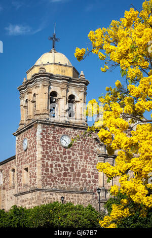 Il campanile della chiesa di Tequila, Jalisco, Messico. Foto Stock