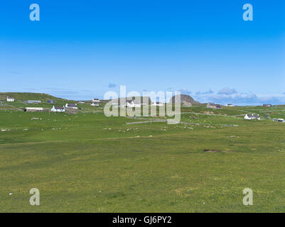 Dh FAIR ISLE SHETLAND Croft cottage in village Foto Stock