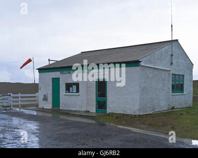 Dh Fair Isle Airport FAIR ISLE SHETLAND Aeroporti dell'edificio del terminal. Foto Stock