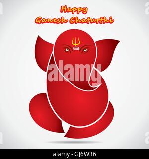 Felice Ganesha chaturthi festival saluto vettore di fondo Illustrazione Vettoriale