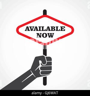 È ora disponibile la parola banner tenere in mano il vettore di stock Illustrazione Vettoriale
