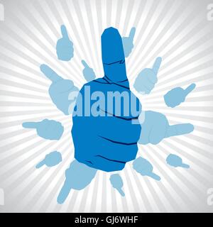 Thumb up icona vettore di fondo Illustrazione Vettoriale