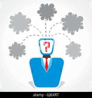 Punto interrogativo testa con la vernice forma a goccia messaggio bolla del vettore di stock Illustrazione Vettoriale