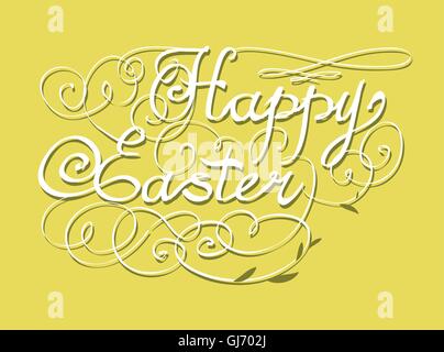 Felice Pasqua scritte a mano Illustrazione Vettoriale
