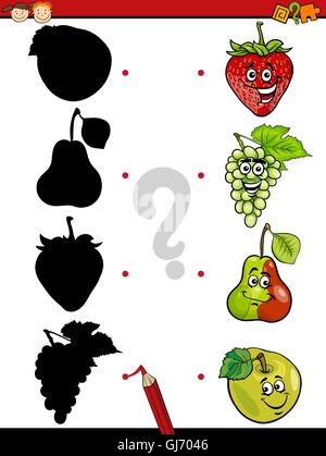 Istruzione gioco di ombre cartoon Illustrazione Vettoriale