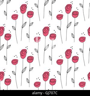 Little Rose sfondo senza giunture. Illustrazione Vettoriale. Illustrazione Vettoriale