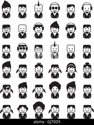 Avatar ritratto foto impostate Illustrazione Vettoriale