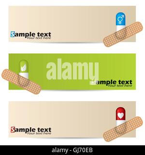 Medical banner impostato con capsule intonacata Illustrazione Vettoriale