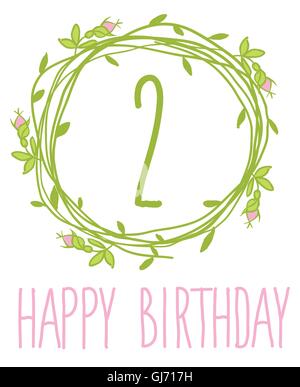 Buon compleanno invito scheda con set Illustrazione Vettoriale