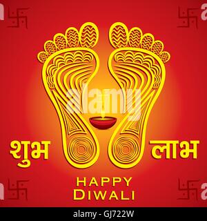 Felice diwali o festival di navratri greeting card vettore di fondo Illustrazione Vettoriale