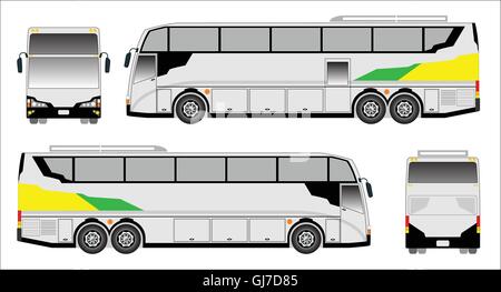 Touring moderno vettore Bus, bus sportivo Illustrazione Vettoriale