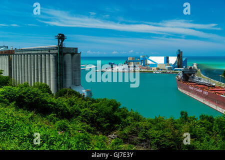 Impianto di sale e nolo nave sul Lago Huron, Goderich, Ontario, Canada Foto Stock