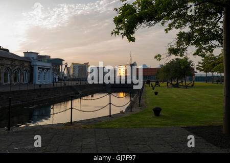 Dawn al Lagan Weir, Belfast Foto Stock