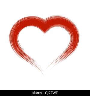 Grunge cuore rosso Illustrazione Vettoriale