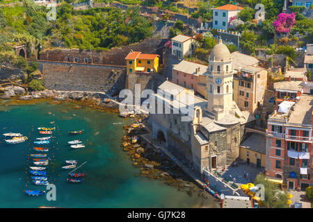 Vernazza, Cinque Terre Liguria, Italia Foto Stock