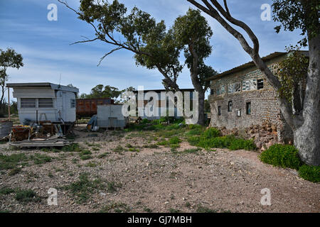 La birra può house creato da lattine di birra e bottiglie come un campo di minatori in Lightning Ridge, un opale città mineraria in outback australia Foto Stock