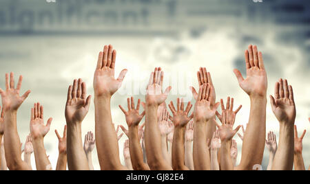 Gesti con le mani in ugal . I supporti misti Foto Stock