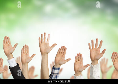 Gesti con le mani in ugal . I supporti misti Foto Stock