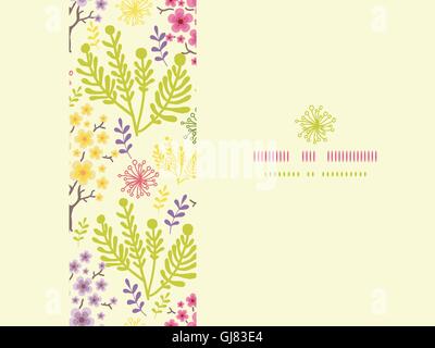 La fioritura degli alberi telaio orizzontale seamless sfondo pattern Illustrazione Vettoriale