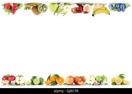Frutti di colore arancione apple mele arance con copyspace spazio copia Foto Stock