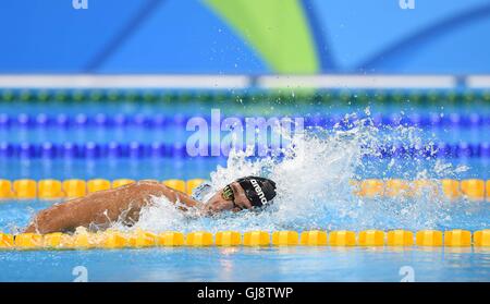 Rio de Janeiro, Brasile. 14 Agosto, 2016. Gregorio Paltrinieri (ITA). Il nuoto. Mens 1500m Freestyle Finale. Olympic Aquatics Centre. Parco Olimpico. Rio de Janeiro. Il Brasile. 14/08/2016. Credito: Sport In immagini/Alamy Live News Foto Stock