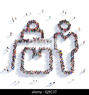 Posta pacchi persone rendering 3D Foto Stock