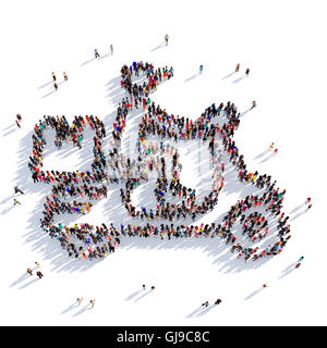 Consegna scooter persone rendering 3D Foto Stock