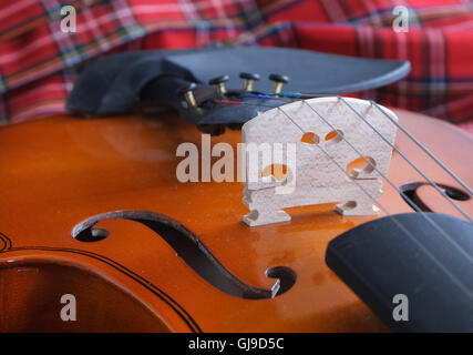 Dettaglio dei colpi di un violino di legno, Agosto 2016 Foto Stock