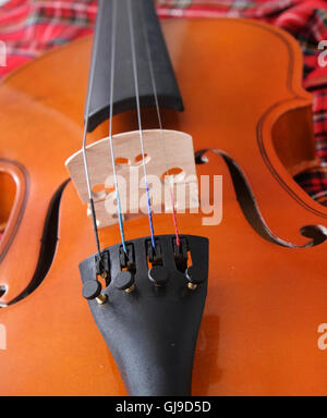 Dettaglio dei colpi di un violino di legno, Agosto 2016 Foto Stock