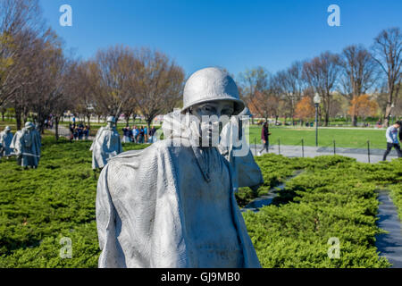 Washington DC USA memoriale dei veterani di guerra coreana, Foto Stock